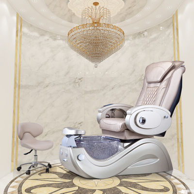 Salón de belleza de lujo moderno, bomba de descarga reclinable eléctrica, sin tubería, Whirlpool, manicura, Spa, masaje de pies, silla de pedicura