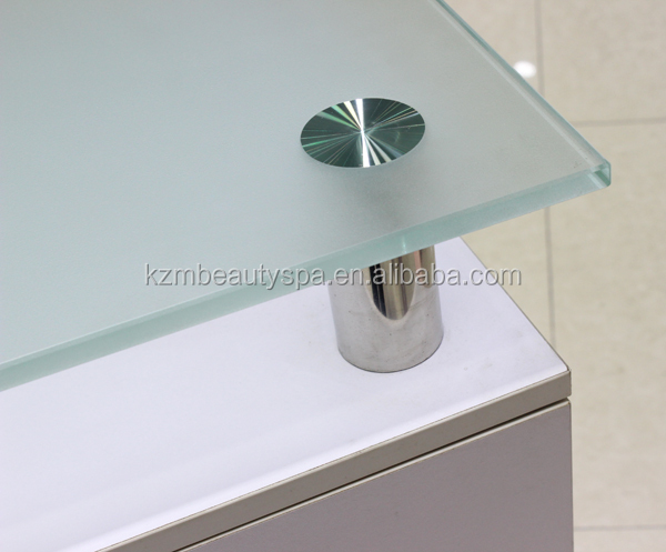 N015 Kangzhimei, venta al por mayor, mesa de manicura con tapa de cristal, mesa para uñas, escritorio para uñas