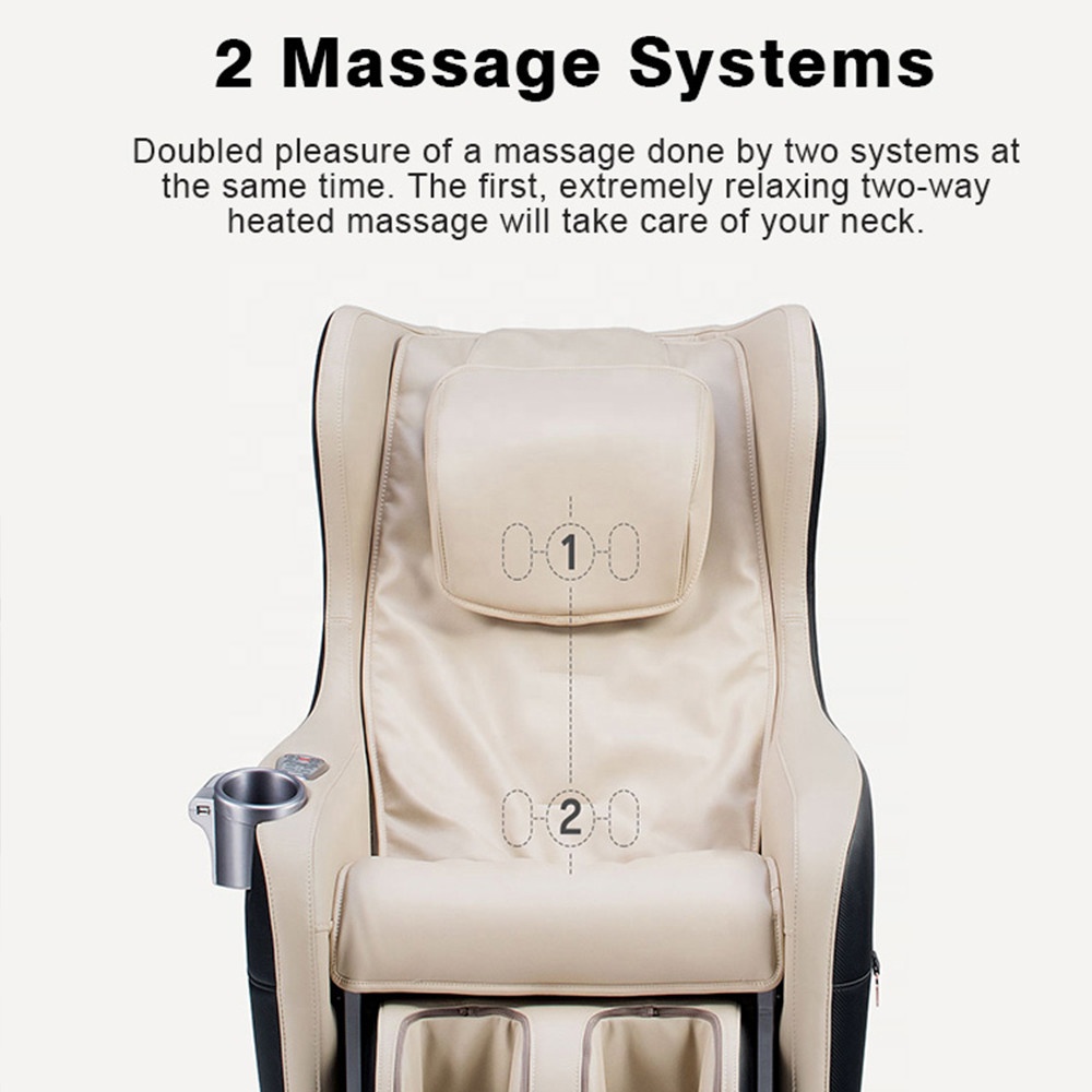 Oficina en casa moderno precio barato cuerpo PU cuero eléctrico Mini pequeña terapia de calor Irest 3D SL pista silla de masaje