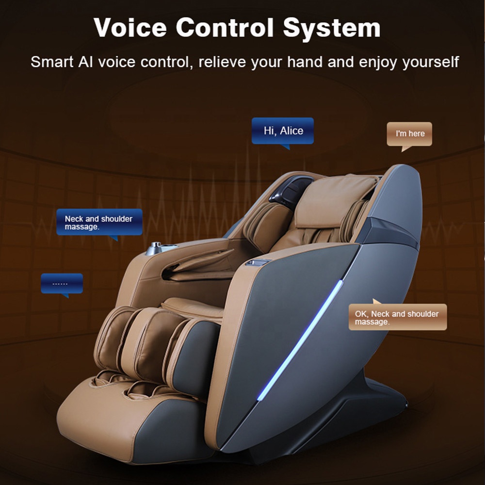 Silla de masaje Shiatsu 4D de gravedad cero con sillón reclinable inteligente AI eléctrico de mano 3D de cuerpo completo con altavoz