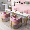 Mesa de manicura rosa de lujo moderna Estación de escritorio Nail Tech - kangmei
