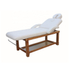 Mesa de tratamiento de masaje estacionaria de altura ajustable blanca Cama de spa con almacenamiento