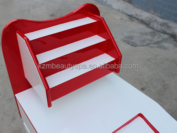 Mesa de manicura roja KANGZHIMEI con colector de polvo N049-1