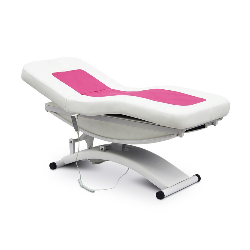 Camilla de masaje eléctrica rosa y blanca de lujo, cama de spa a la venta en la tienda