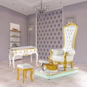 Mesa de manicura de estación de uñas, muebles de salón de Spa de uñas de belleza de estilo moderno de lujo francés blanco