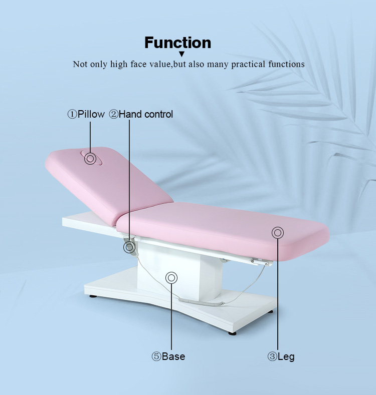La mejor mesa de masaje eléctrica rosa de lujo, sofá, Spa, cama de pestañas faciales