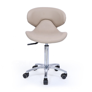 Kangmei salón de belleza muebles ajustable hidráulico giratorio pequeño pedicura técnico taburete silla con respaldo