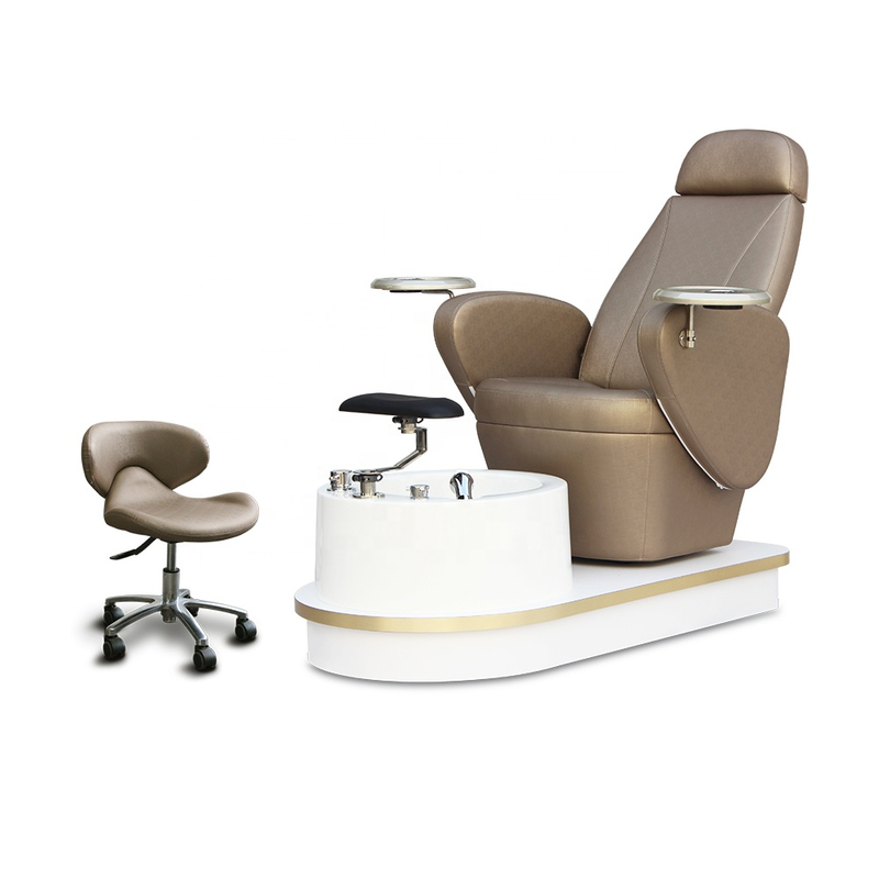 Proveedor de salón de uñas con silla de pedicura y pies giratorios reclinables para masaje de spa