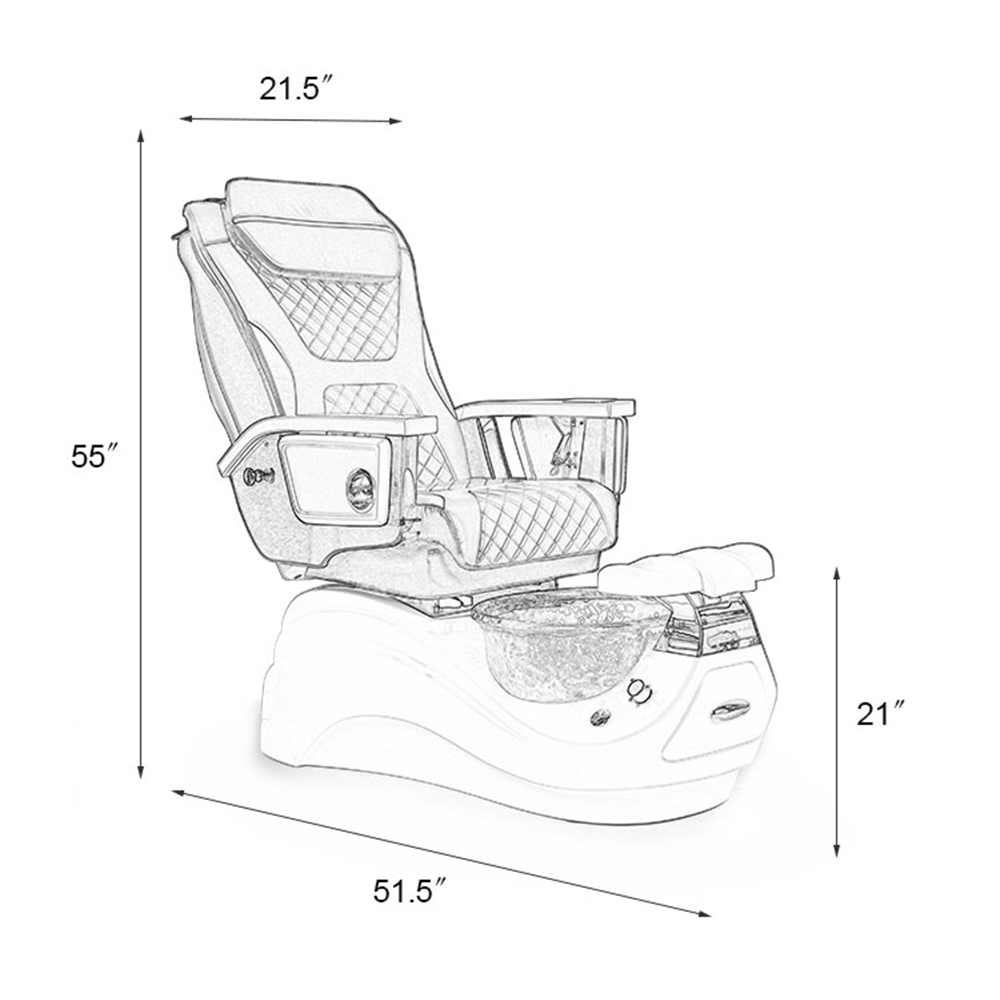 Silla de pedicura de masaje de Spa de manicura de pie de hidromasaje eléctrica sin tuberías de salón de belleza de lujo moderno
