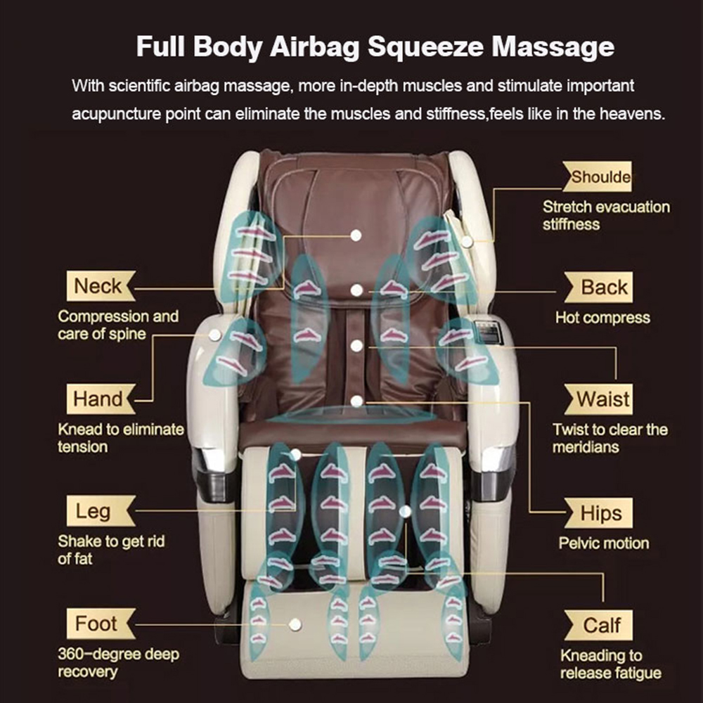 Silla de masaje de tacto humano de cuerpo completo de gravedad cero de lujo de gama alta
